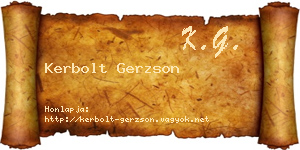 Kerbolt Gerzson névjegykártya